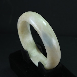 Certified 53mm Natural Yellow Grade A Myanmar Jadeite Jade Round Bangle Bracelet