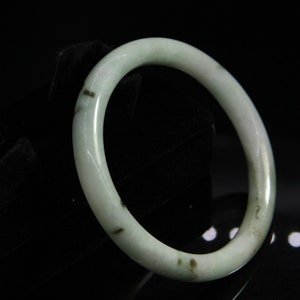 Certified Spot Green 54mm Princess Grade A Burma Jadeite Jade Bangle Bracelet