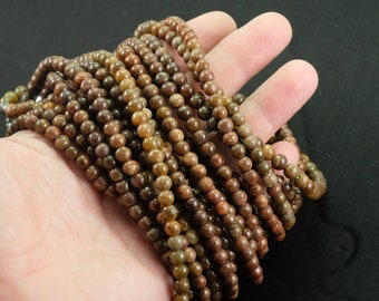 Brown Jadeite Jade Round Beads Necklace