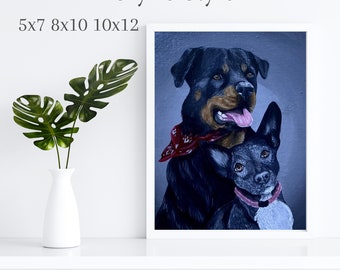 Acrylic Style Pet Painting | Unique Dog Portrait | Customizable Gift Idea
