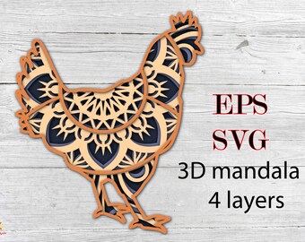 Download Rooster Mandala Svg Etsy