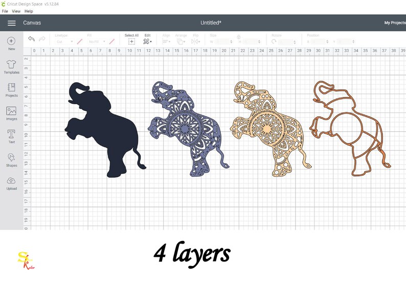 Download 3 D mandala elephant 4 layers SVG file Digital | Etsy