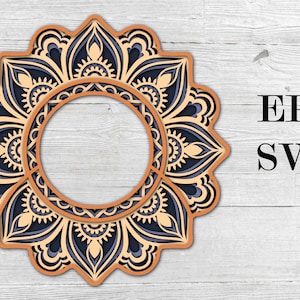 FLOWER MANDALA, 2 3D Mandala, 4 Schichten, Svg Eps Dateien, digitaler Download