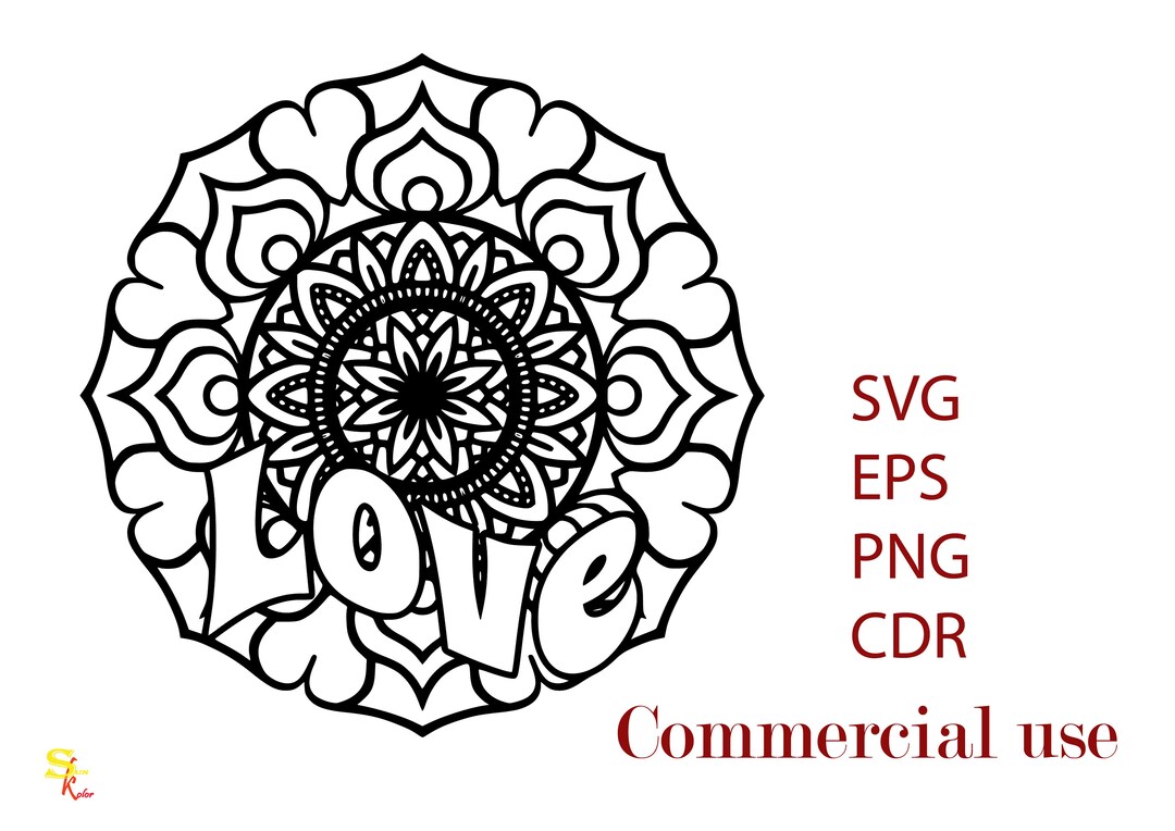 Mandala Love Digital Download Commercial License Include - Etsy