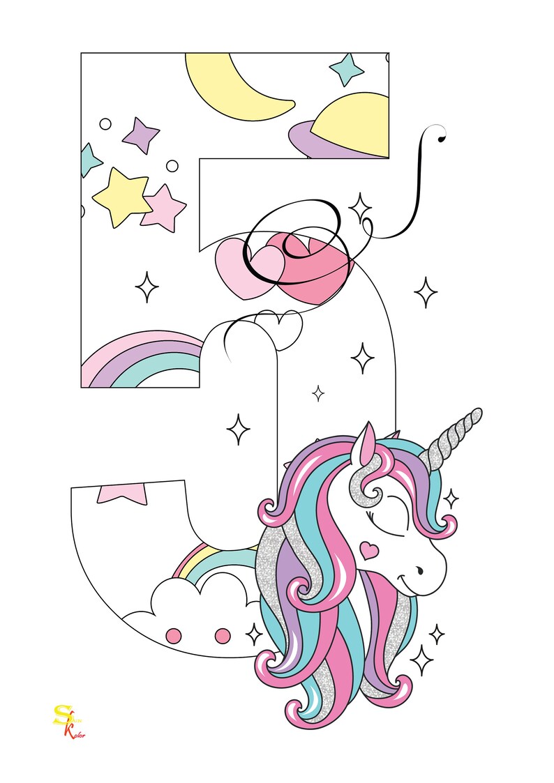 unicorn numbers 1 9 svg jpg a4 epsdigital download happy etsy