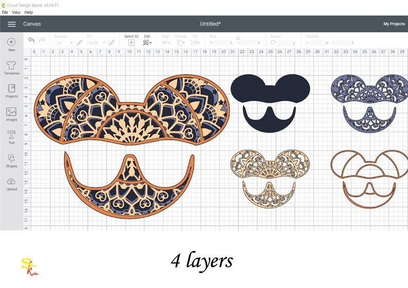 Download 3 D Mandala With 4 Layers Eps File Digital Download Mickey Mouse In Sunglasses Svg Files With Seperate Layers Scrapbooking Embellishments Saherflow Com