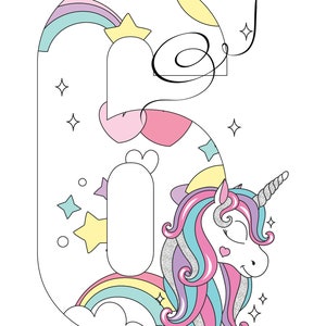 unicorn numbers 1 9 svg jpg a4 epsdigital download happy etsy