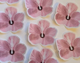 Hibiscus Sticker - Hibiscus Decal - Hibiscus Laptop Sticker - Tropical Flower Bumper Sticker -  Artist Sticker - Hawaii Sticker