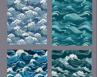 Ocean Waves Tubie Tape: summer - 4”x6” Hypafix Tape