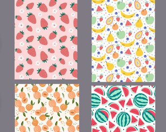 Summer Fruit Tubie Tape: Strawberries, mixed fruit, peaches, and watermelon - 4”x6” Hypafix Tape