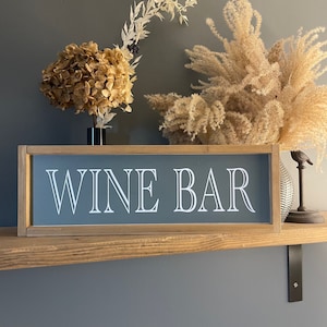 Wine bar Sign, Wooden Sign, Rustic Sign, Framed Sign, Quote Sign