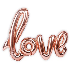 Rose Gold Love Balloon | 30-inch script  "Love" Balloon | Bachelorette Party Balloons | Bridal Shower Balloons | Valentines Day Balloon