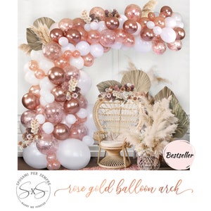 Boho Rose Gold Balloon Garland | Blush Balloon Arch Kit | Pink Bridal Shower Decor | Bachelorette Party Decor | Girl Baby Shower Balloons