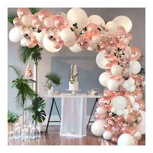 Boho Balloon Garland Rose Gold | Pink Balloon Arch Kit | Bridal Shower Arch | Blush Baby Shower Balloon Garland | Bachelorette Party Decor