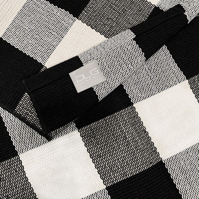 Buffalo Check Rug Black and White Outdoor Rug Buffalo Etsy