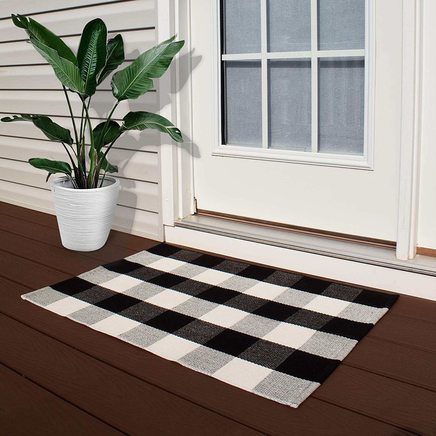 Buffalo Check Rug Black and White Outdoor Rug Buffalo Etsy