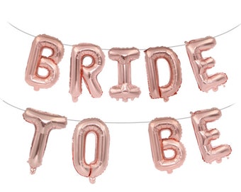 BRIDE TO BE Balloons | Rose Gold 16" Mylar Foil Balloons | Bachelorette Party Decorations | Bridal Shower Balloons | Engagement Party Decor