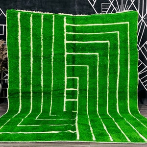 ALFOMBRA VERDE - Sala de estar de alfombra verde de lana - Alfombra marroquí personalizada - Alfombra de área verde - Alfombra Beni Ourain - Alfombra bereber.