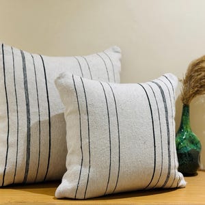 Black and White Stripe Pillow Cover, Black Pillow Cover with White Stripes, Black and White Accent Pillow Covers