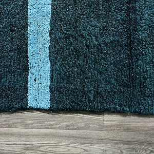 Shaggy Navy Blue and Black Rugs, High Pile Rug For Living Room, Bedroom, Area Carpet image 7