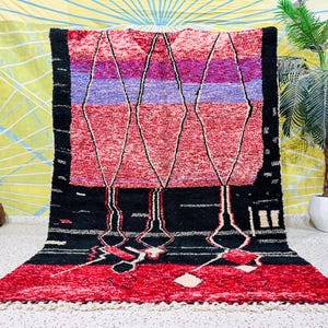 Moroccan Beni Ourain Rug, Colorful Moroccan Rug, Handmade Rug, Berber Carpet, Custom Boujaad Rug, Wool Rug, Tapis Berbere, Teppich