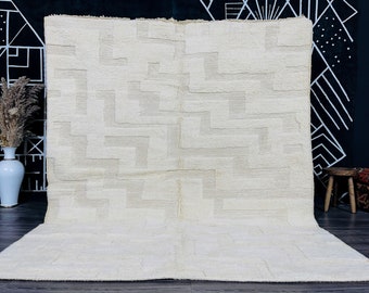 Alfombra personalizada - alfombra personalizada marroquí - alfombra Beni ourain - alfombra bereber - alfombra marroquí - alfombra contemporánea - alfombra de lana - alfombra hecha a mano