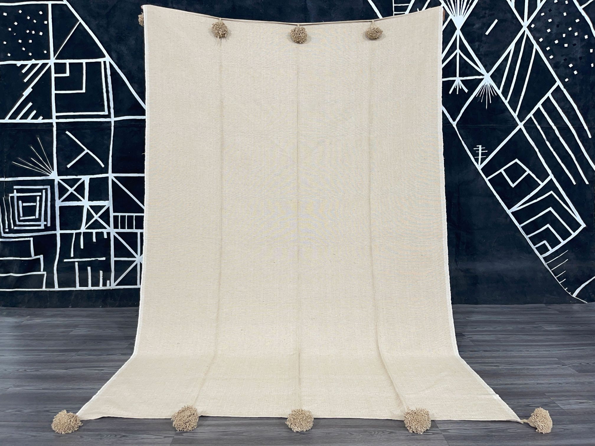 Moroccan Bedspread 100% Cotton Muslin Throw Blanket Reversible Bed Cover Soft Moroccan Cotton Coverlet Sofa Blanket Ivory