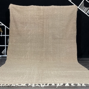 BEIGE CARPET - Sheep Wool rug - Custom Green Moroccan rug - Flatweave Kilim rug - rug for bedroom - Beige rug 8x10.
