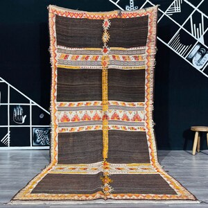 Alter Kelim, großer Vintage Kelim, marokkanischer Kilim, gestreifter Kelim, Antiker Kelim, Wohndekoration Kilim, Fußmatte Kelim