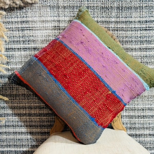 Cotton Pillow Colorful Pillow Cover Handmade Soft Decorative Boho Pillow Cover Moroccan Pillow Case Tribal Boho Pillow