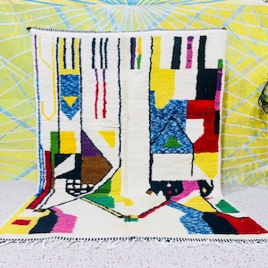 Cute beni ourain rug modern custom rug