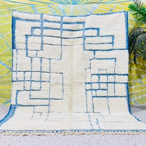 BENI OURAIN RUG - Soft Moroccan Rug - Handmade Sheep Wool Rug - Custom Rug - Contemporary Rug - Berber Rug.