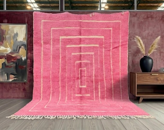 Handmade Pink Moroccan Rug – Beni Ourain Berber Rug