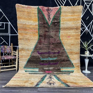 Moroccan rug sage Orange - Handmade rug - Genuine lamb wool - Berber Orange rug.