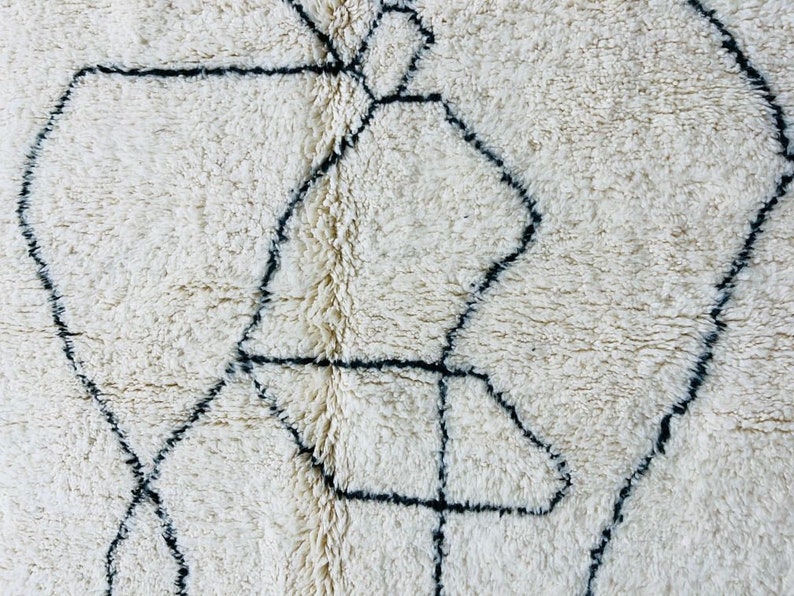 Custom Boho Black and White Rug, Handmade Rug, Home Decor, Bedroom