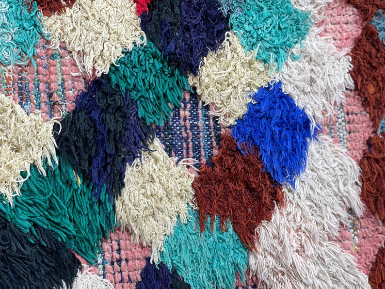 Karierter Teppich Läufer unregelmäßiger Design Teppich, Teppichboden Made in Marokko. Bild 8