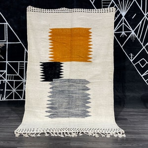 KILIM MOROCCO RUG - Flat Area Rug - Handmade Rug - Berber Rug - Custom Made Rug - Flatweave Kilim - Moroccan Rug - Abstract Rug - Plain Rug