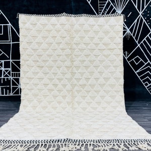 Soft Moroccan Rug, White Rug, Rug For Living Room, Berber Handmade Rug, White Wool Rug, Bohemian Rug