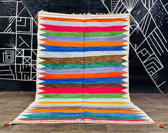 Moroccan Kilim Rug - Colorful Rug for Living Room - Custom All sizes rugs - Geometric Rug - Berber Rug - Flatweave Rug - Wool Moroccan rug.