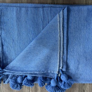 Blue Linen bedspread Natural linen bed cover Linen bed throw in various colors Linen counterpane Stonewashed linen quilt image 8