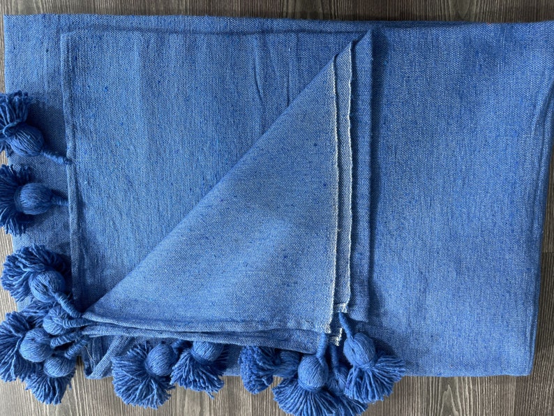 Blue Linen bedspread Natural linen bed cover Linen bed throw in various colors Linen counterpane Stonewashed linen quilt image 8