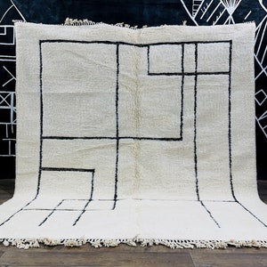CUSTOM DESIGN RUG - Authentic Beni ourain rug - Moroccan rug - Custom rug - Handmade rug -  Wool rug - Beni ourain rug - custom moroccan rug
