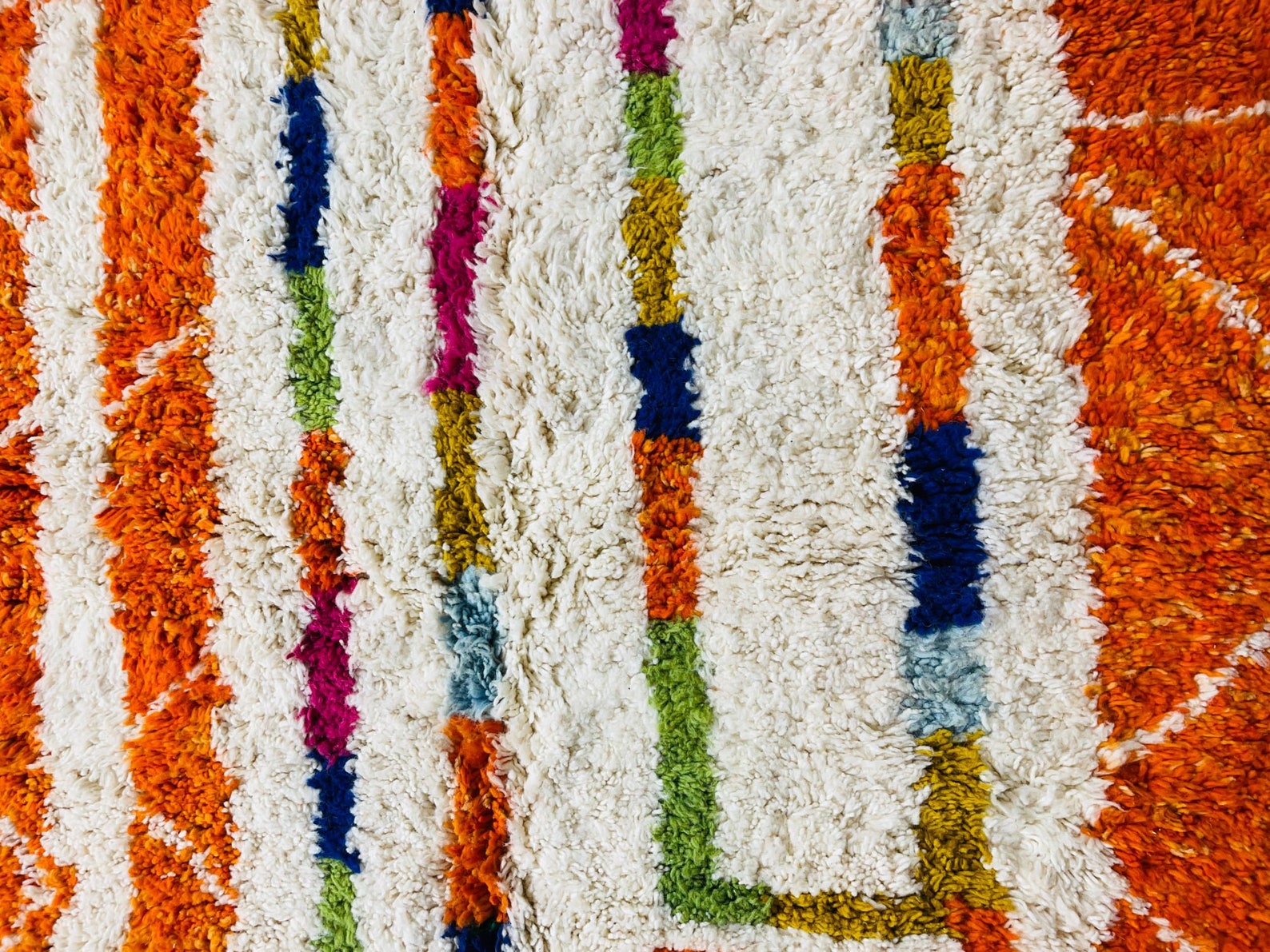 Custom Orange Rug, Abstract Color Rug Handwoven Floor Rugs, Bohemian