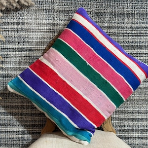 VINTAGE marroquí hecho a mano almohada cubierta alfombra cojín cubierta tirar funda de almohada sofá decoración del hogar Boho Electic