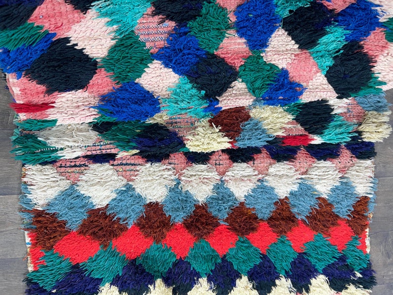 Karierter Teppich Läufer unregelmäßiger Design Teppich, Teppichboden Made in Marokko. Bild 9