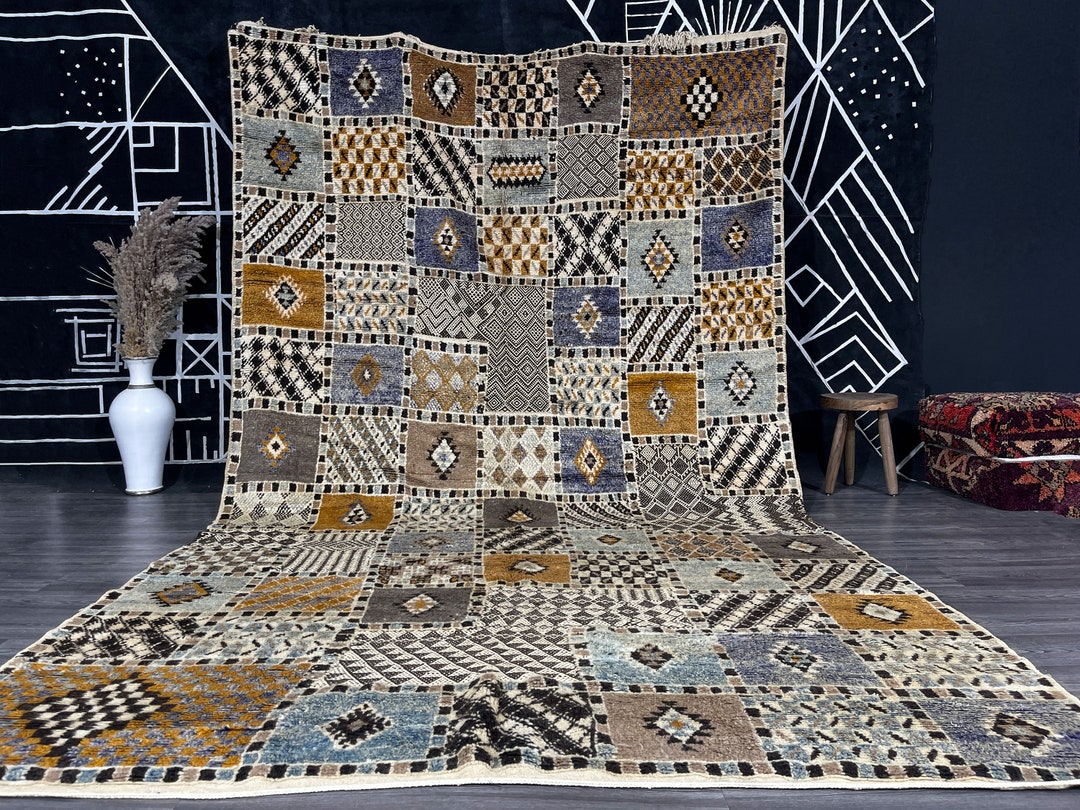 Pastel Color Modern Design Vintage Moroccan Rug, Oversize Carpet, Extra ...