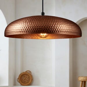 Solid Hammered Copper Dome Lamps, Ceiling Dome Lamp, Handmade Copper Lamp, Copper Farmhouse Pendant Lighting, Home Deco Lighting.