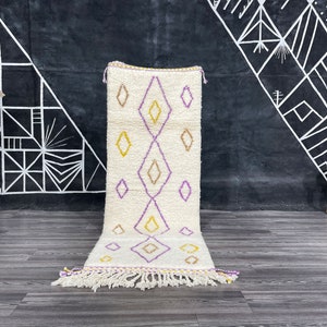 Moroccan Runner Rug -Custom Beni Ourain Rug Runner - Bespoke Berber Rug - Hallway Carpet Made to Order - Morocco Runner Rug.