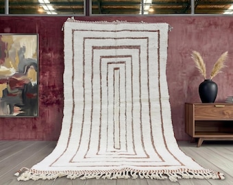 Handmade Beni Ourain Rug, Moroccan Weaved Wool Carpet, Personalized Gift