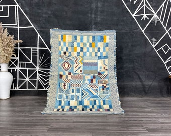 Vintage Handmade 70&#39;s Latch Hook Rug Wall Hanging